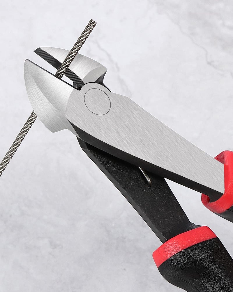 IGAN 7-inch Wire Cutters, Spring-loaded Side Cutters Dikes, Ultra Tough and Durable Diagonal Cutting Pliers in CRV Steel, Heavy Duty Cutting Pliers for Electrical, Artificial Flowers and Homes - Image 4